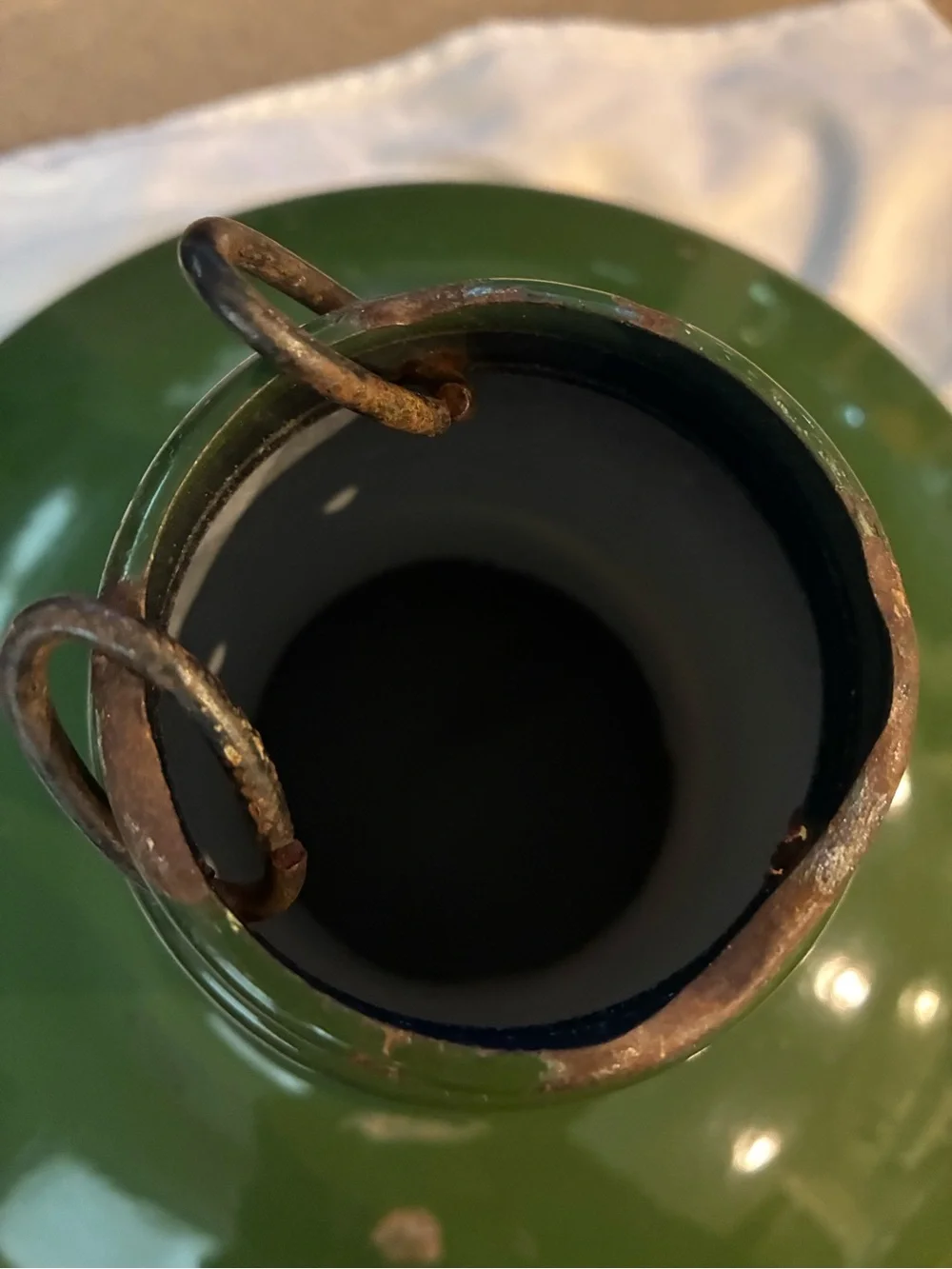 Enamelware green enamel